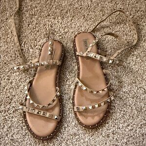 Steve Madden Beige Studded Sandals